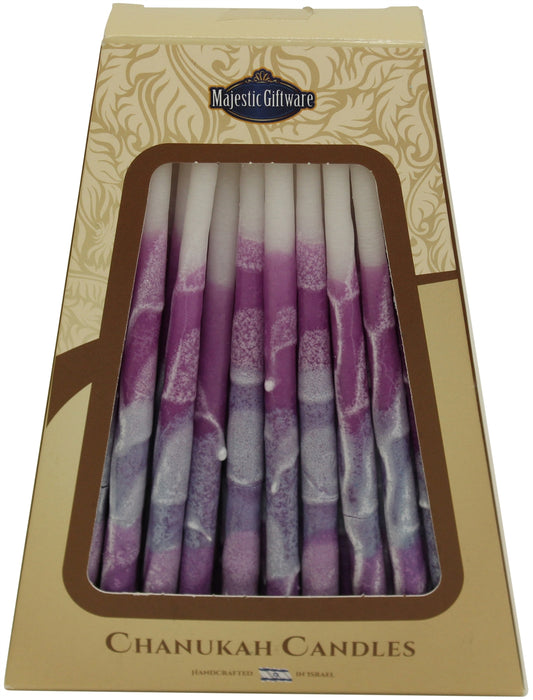 Ben&Jonah Safed Chanukah Candles - 45 Pack - Purple/White - 6"