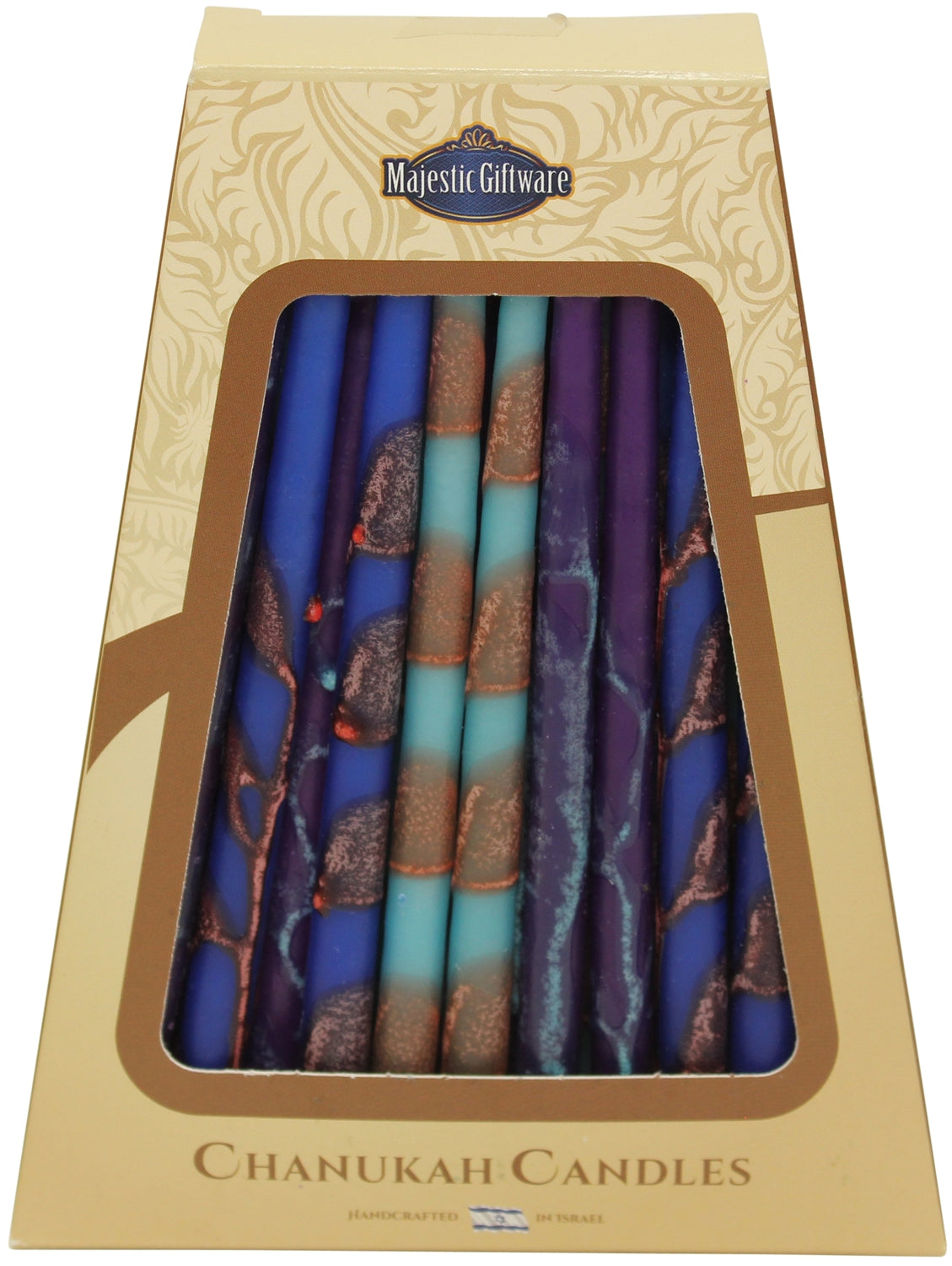 Ben&Jonah Safed Chanukah Candles - 45 Pack - Blue/Purple - 6"