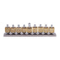 Ben&Jonah Chanukah Dreidel Menrorah - Gold/Silver  - 13" x 3" x 2"