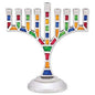 Ben&Jonah Multicolored Jeweled Mosaic Aluminum Menorah with Star of David-Magen David-8.5" L x 9" H…