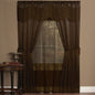 Traditional Elegance Halo 6 Piece Window Curtain Set - 56x84 - Chocolate
