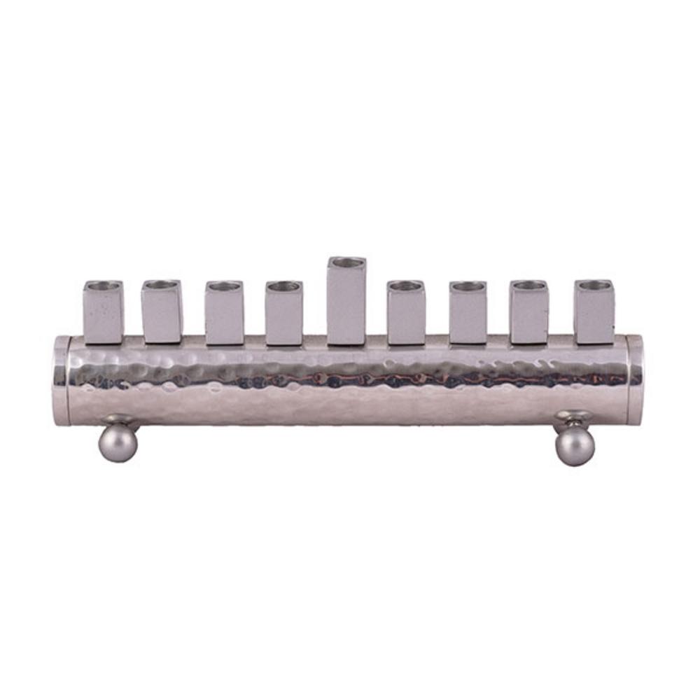 Ben&Jonah Chanukah Menrorah - Round Strip - Small - Natural -  7.5" x 2.5" x 1.5"