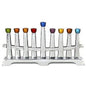 Ben&Jonah Polished Aluminum Metal Menorah with Colored Caps-Hammered Look-11 L x 6" H