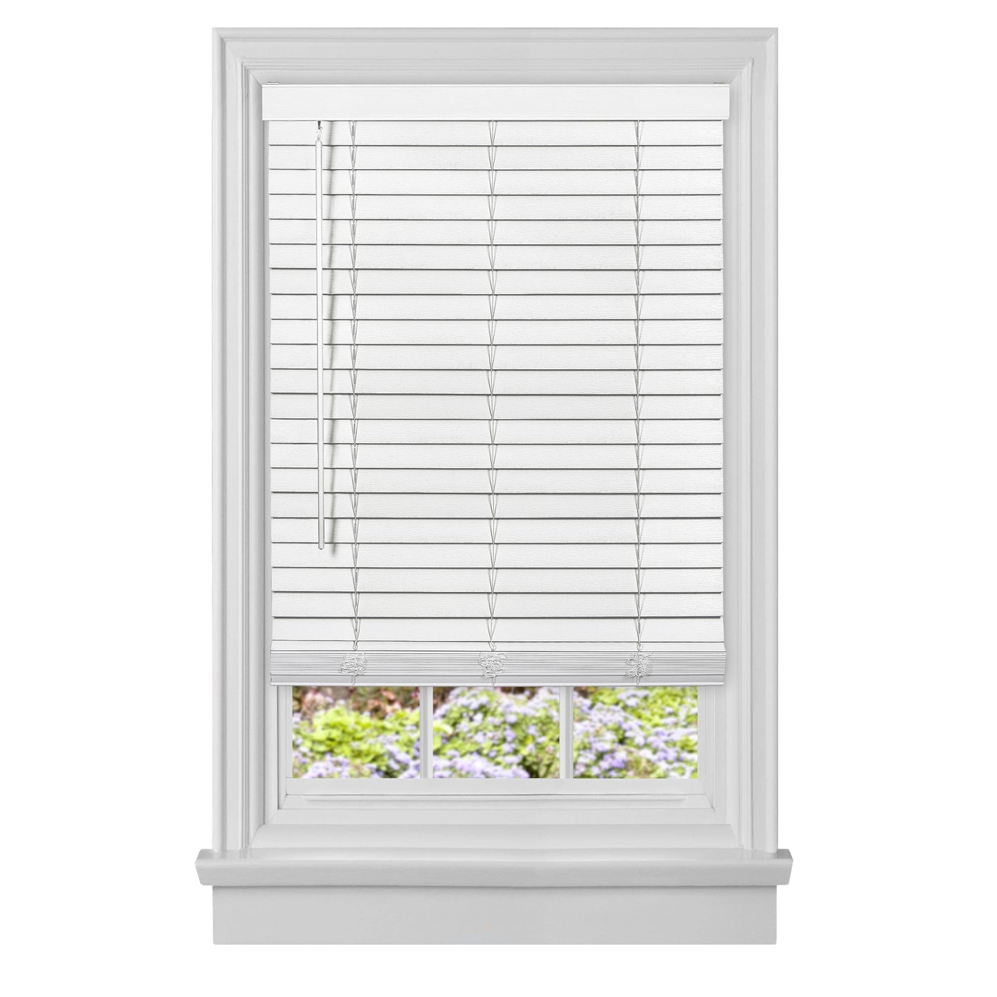 Traditional Elegance Cordless Madera Falsa 2" Faux Wood Plantation Blind 23x64 - White