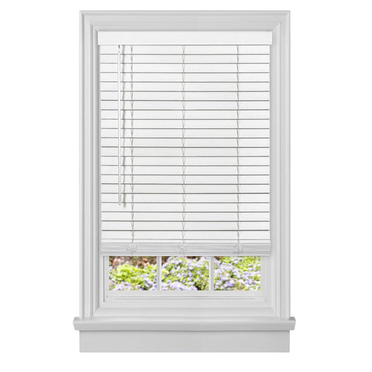 Traditional Elegance Cordless Madera Falsa 2" Faux Wood Plantation Blind 33x64 - White