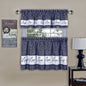 Traditional Elegance Live, Love, Laugh Window Curtain Tier Pair and Valance Set - 58x24 - Navy