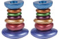 Ben and Jonah Sabbath/Shabbos Metal Candlesticks - Anodized Aluminum Stone Tower Candlesticks - Multicolor - 4.5" x 2.5" x 3.3"