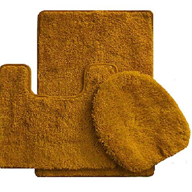 Simple Elegance by Ben&Jonah 3 Piece Bath Rug Set: 1 Bath Rug , 1 Contour Mat and 1 Toilet Seat Cover