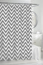 Royal Bath 100% Cotton Shower Curtain (72" x 72") Grey/White Chevron