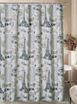 Royal Bath Paris Ville de L'Amour Eiffel Tower Canvas Fabric Shower Curtain (70" x 72") with Roller Hooks - Ivory