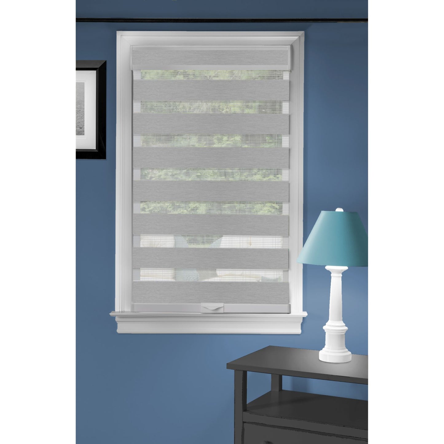 Traditional Elegance Cordless Sublime Sheer Double Layered  Shade 34x72 - Grey