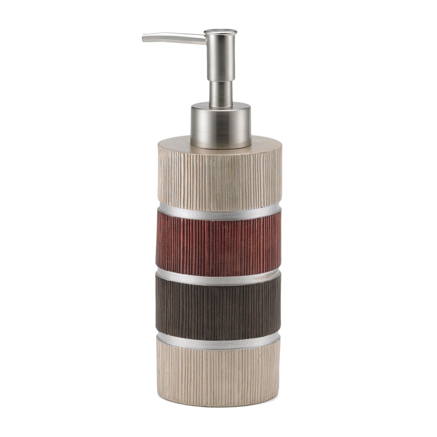 Royal Bath Traditional Chic Striped Heavy Resin Lotion Dispenser/ Soap Pump (8"H x 2.5"Dia)