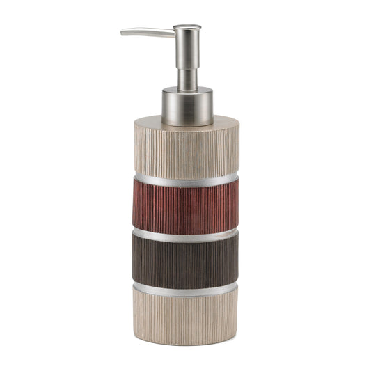 Royal Bath Traditional Chic Striped Heavy Resin Lotion Dispenser/ Soap Pump (8"H x 2.5"Dia)