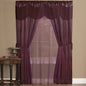 Traditional Elegance Halo 6 Piece Window Curtain Set - 56x84 - Merlot