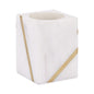 Royal Bath Roman Palace Collection Marble Tumbler with Brass Inlay 3"Dia. x 4"H