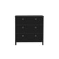 Traditional Elegance EZhome Foldable Furniture 3 Drawer Single Dresser 31” x 31” x 19” - Black