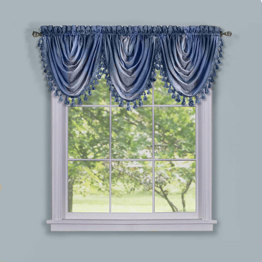 Traditional Elegance Ombre Waterfall Valance - Blue