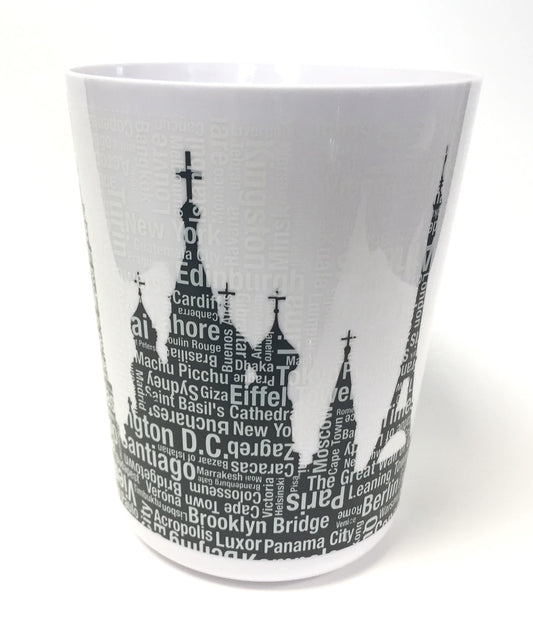 Royal Bath Metro Landmarks Wastebasket (9.75"H x 8"Dia Top)