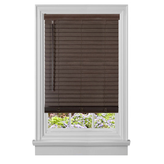 Traditional Elegance Cordless Madera Falsa 2" Faux Wood Plantation Blind 32x64 - Mahogany