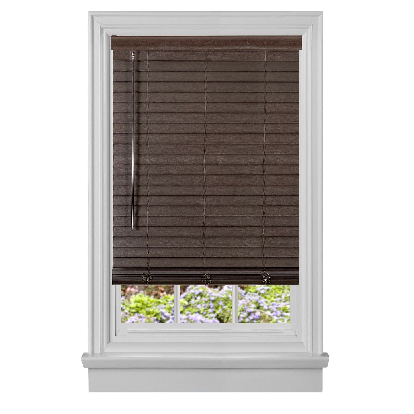Traditional Elegance Cordless Madera Falsa 2" Faux Wood Plantation Blind 31x64 - Mahogany