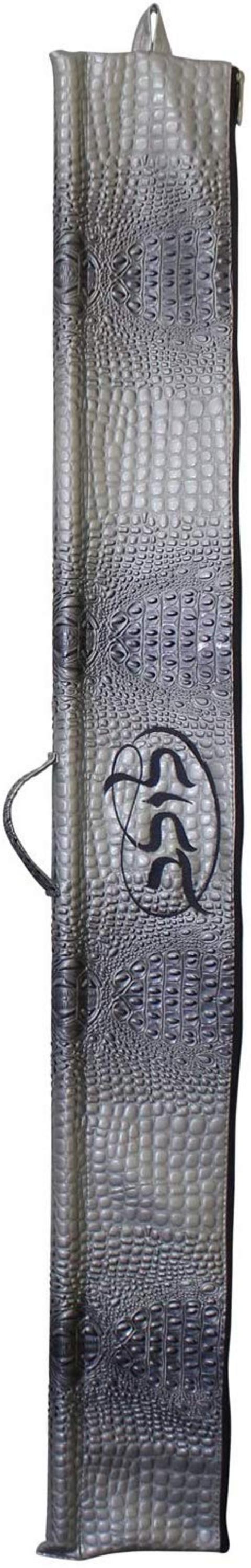 Ben and Jonah Vinyl Lulav Bag Grey Croc- Grey Embroidery Circle Style