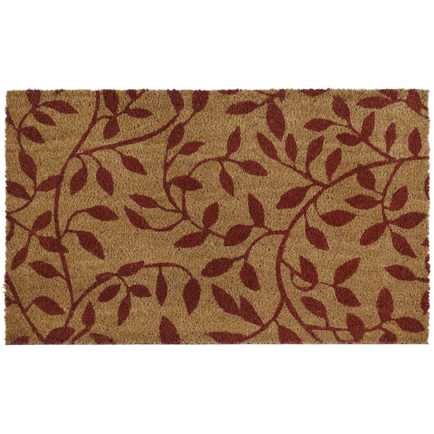 Traditional Elegance Printed Coir Door Mat 18x30 - Leaves