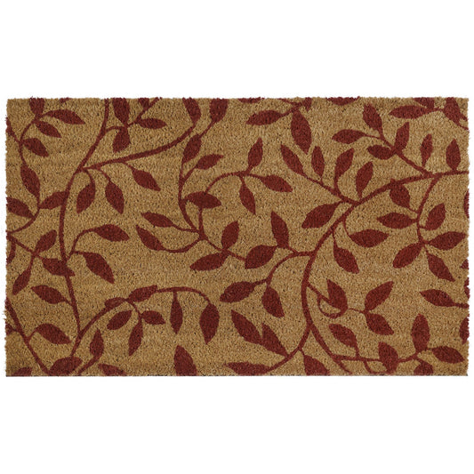 Traditional Elegance Printed Coir Door Mat 18x30 - Leaves