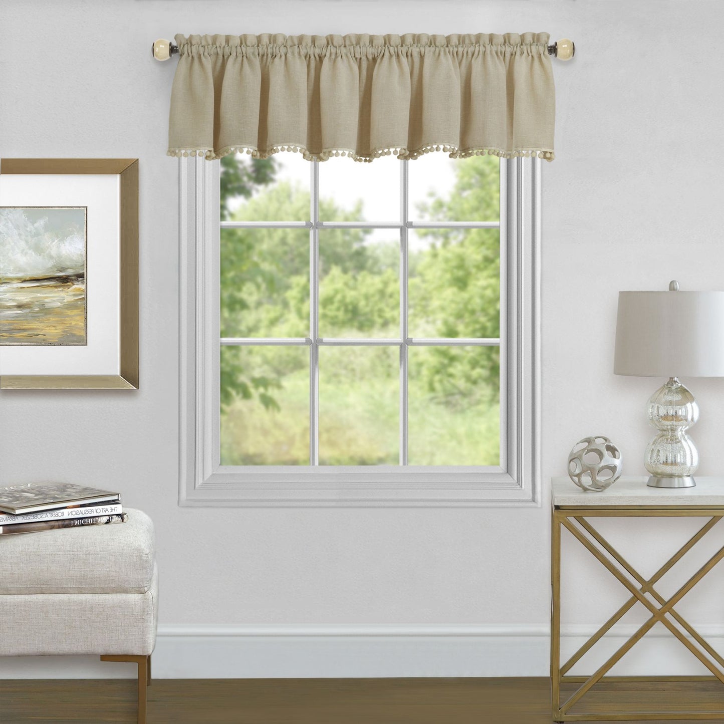 Traditional Elegance Olivia Window Curtain Valance 52x14 - Linen