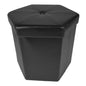 Traditional Elegance Collapsible Hexagon Storage Ottoman - Black Faux Leather 15x15x15