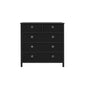 Traditional Elegance EZhome Foldable Furniture Split Drawer Single Dresser 31” x 31” x 19” - Black
