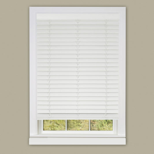 Traditional Elegance Cordless Madera Falsa 2" Faux Wood Plantation Blind 39x64 - White