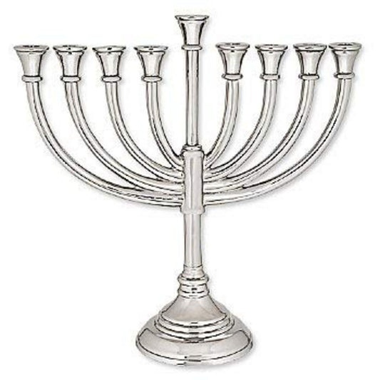 Ben&Jonah Traditional Nickel Plated Aluminum Menorah-…