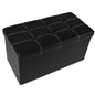 Traditional Elegance Collapsible Tufted Storage Ottoman - Black Faux Leather 30x15x15