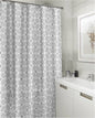 Royal Bath Get Squared Mosaico Canvas Fabric Shower Curtain (70" x 72") - Grey
