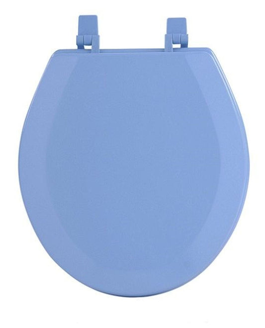 Traditional Elegance Elite 17 Inch Standard Wood Toilet Seat - Light Blue